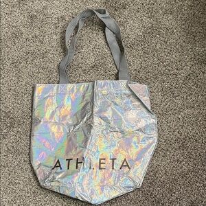 Athleta Iridescent Silver Tote Bag